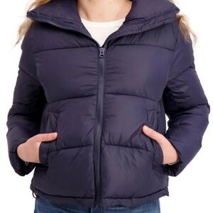 Hudson Womens Stabd Collar Puffer Jacket